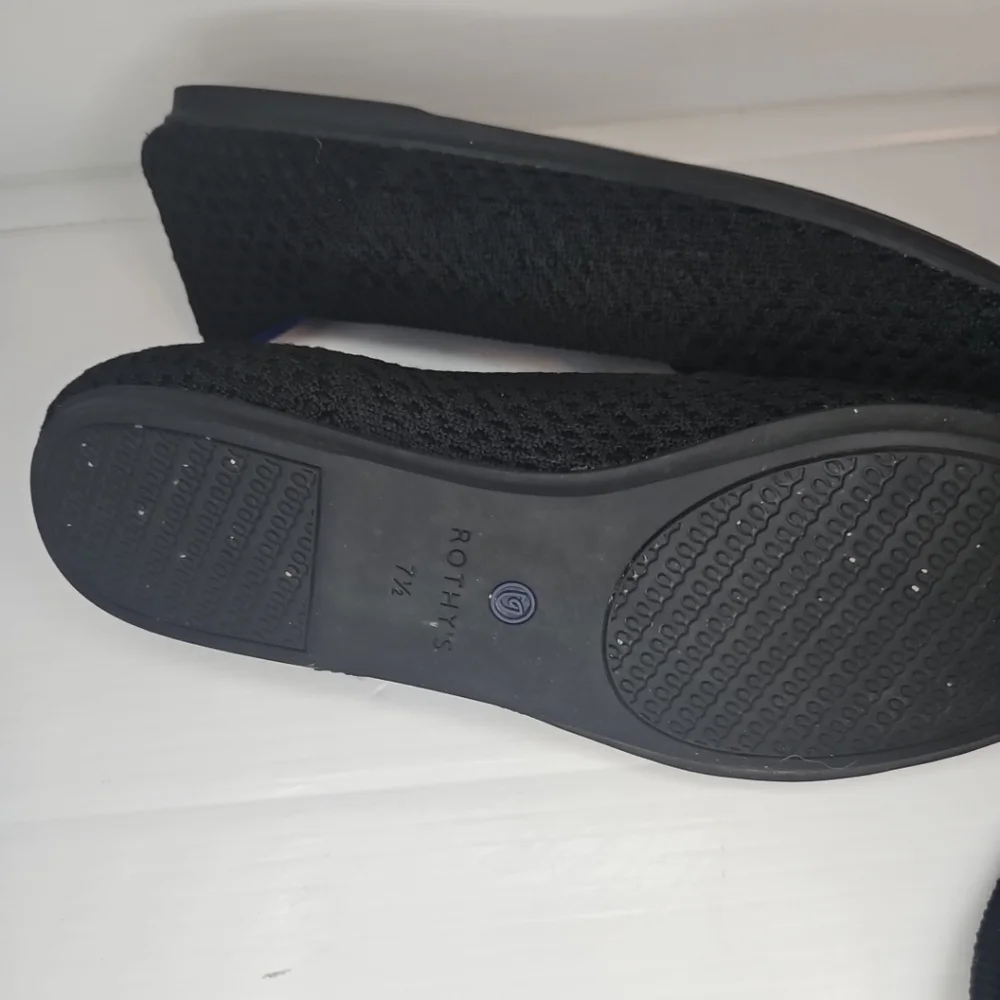 Rothy’s The Loafer Black Honeycomb Woven Loafers Size 7.5